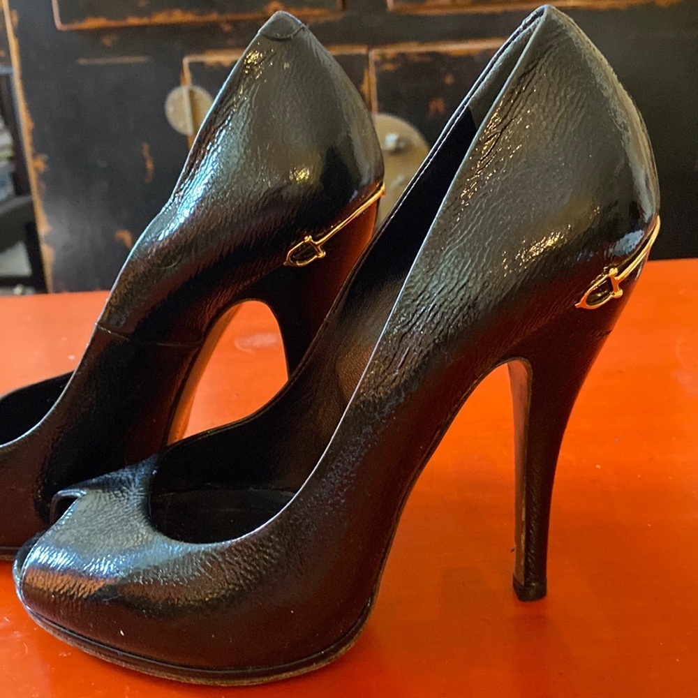 Gucci Horsebit Accent Patent leather Heels